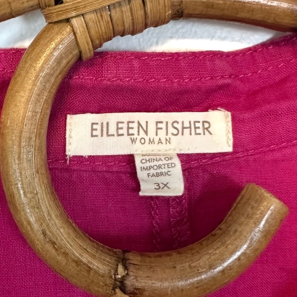 Eileen Fisher Woman | Pink Linen Cinch Waist Jacket Size 3X - Picture 8 of 13